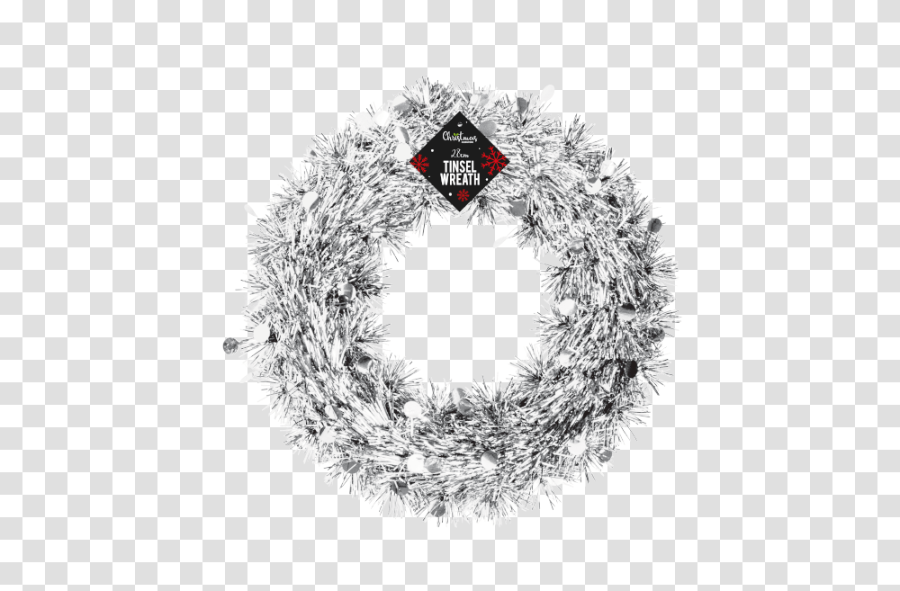 Tinsel Christmas Wreath 28cm Circle, Rug, Christmas Tree, Ornament, Plant Transparent Png