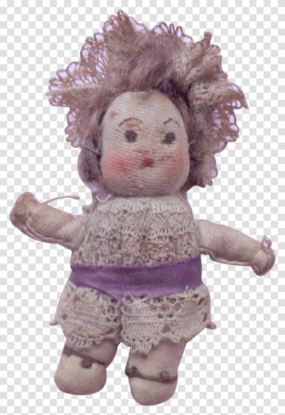 Tiny Stockinette Doll Painted Face C1915 Doll, Toy Transparent Png