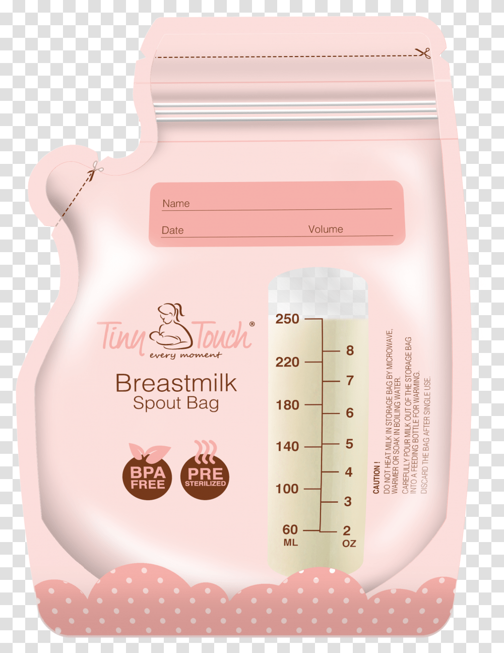 Tiny Touch Accessories Breast Milk Bag With Spout 250ml8oz Label, Cup, Measuring Cup, Plot Transparent Png