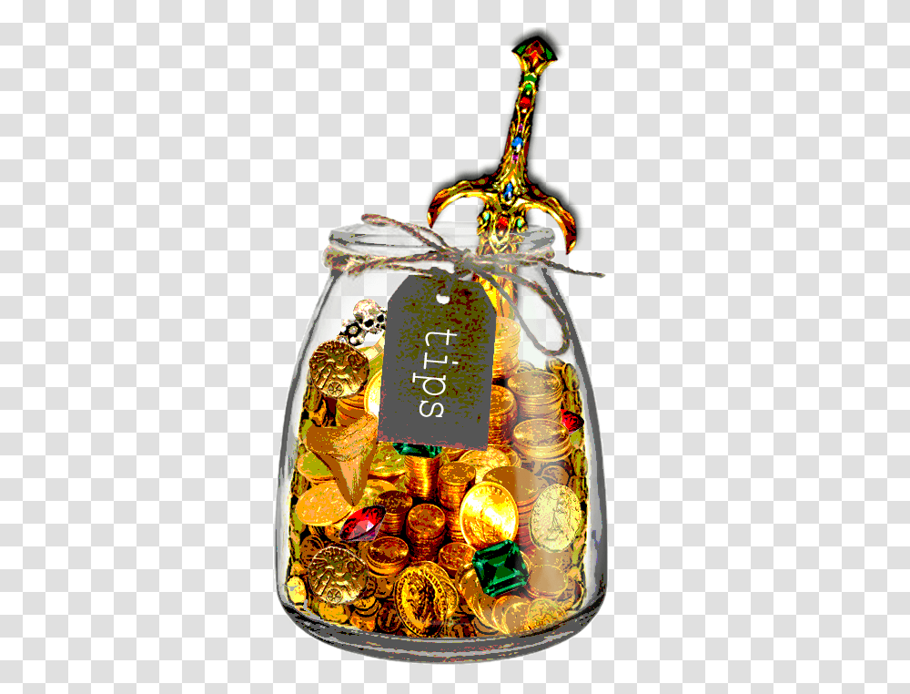 Tip Jar Loot The Boss, Gold, Bottle, Pineapple, Fruit Transparent Png