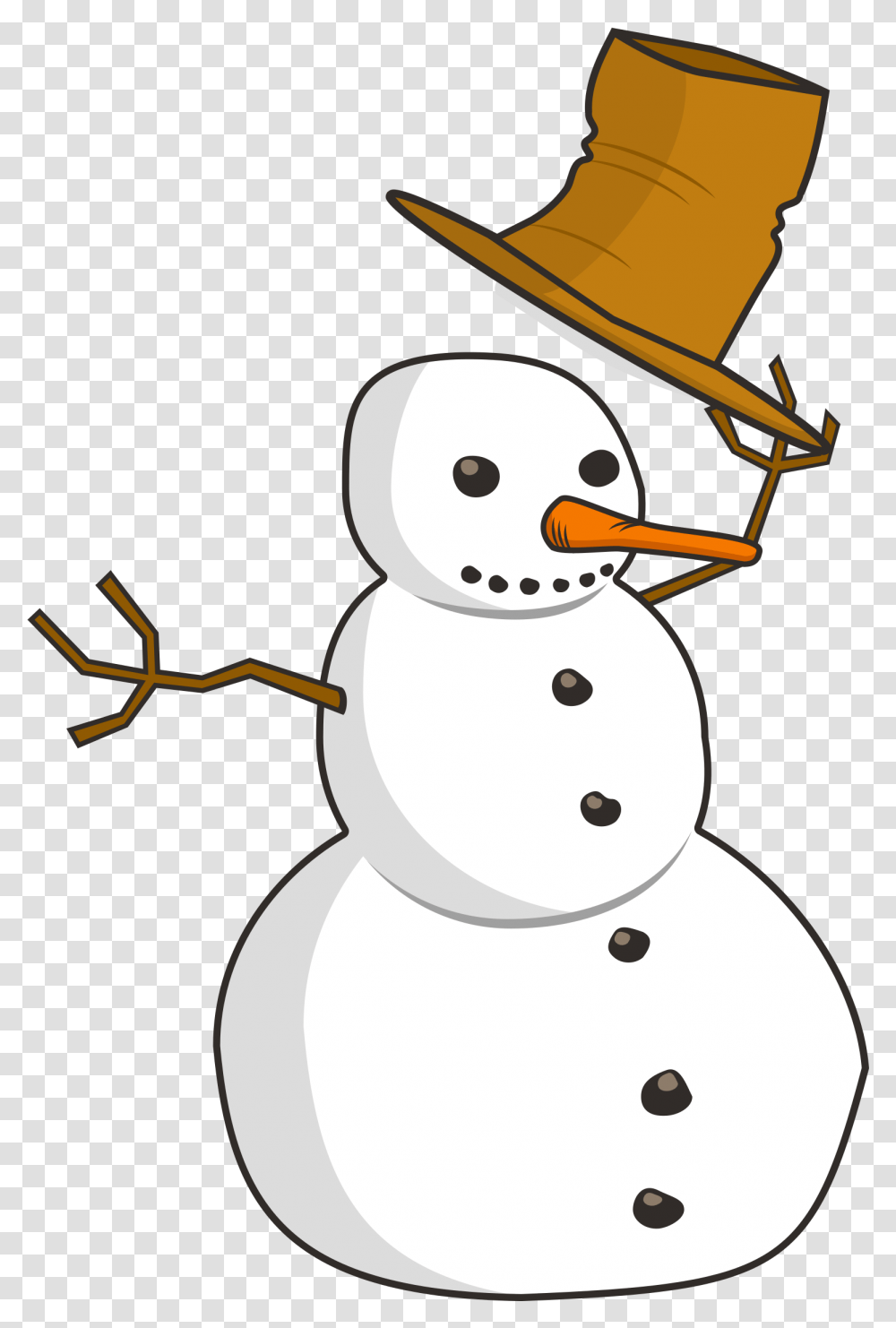 Tip Snowman Big Image Snowman On Black Background, Nature, Outdoors, Winter, Face Transparent Png