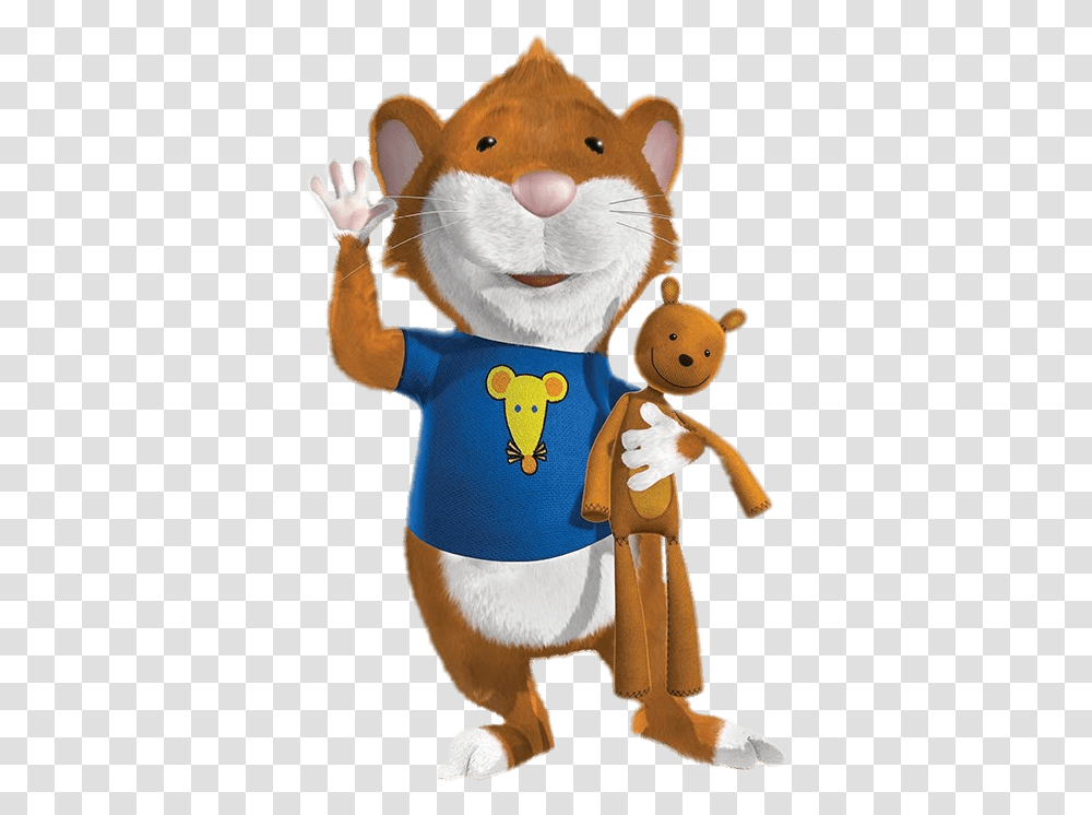 Tip The Mouse Waving And Holding Teddy Tip The Mouse, Mascot, Toy, Teddy Bear Transparent Png