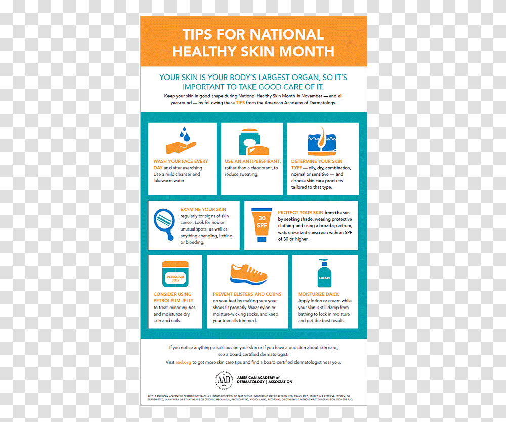 Tips For National Healthy Skin Month, Poster, Advertisement, Flyer, Paper Transparent Png