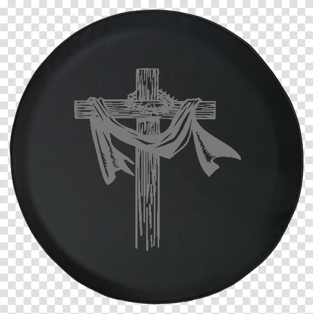 Tire Cover Pro Wooden Cross Religion Crucifix Crown Of Thorn, Symbol, Emblem, Logo, Trademark Transparent Png