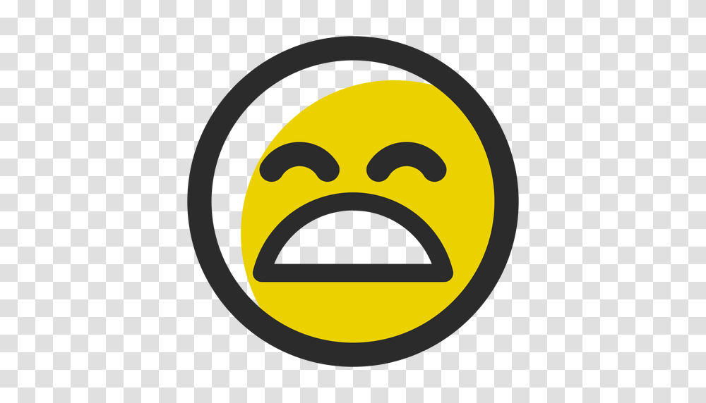 Tired Colored Stroke Emoticon, Label, Sticker Transparent Png