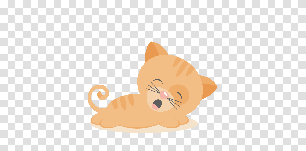 Tired Kitty Svg Scrapbook Cut File Cute Clipart Files For Tired Orange Cat Clipart, Animal, Mammal, Toy, Pet Transparent Png