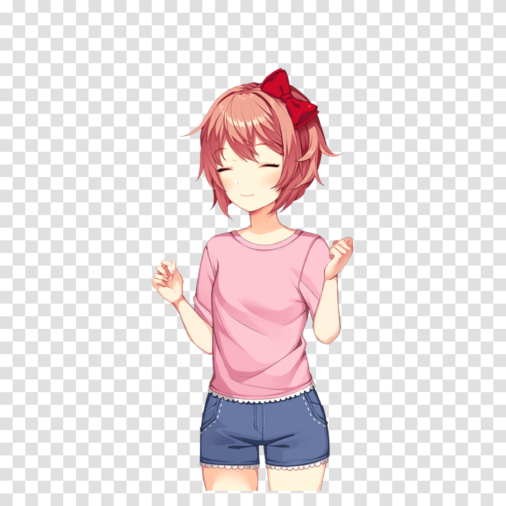 Tired Of Memeing Today Here Is A Happy Sayori Ddlc, Shorts, Apparel, Manga Transparent Png