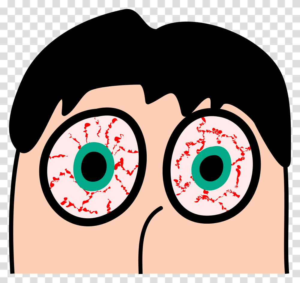 Tired Red Eyes Cartoon, Number, Tape Transparent Png