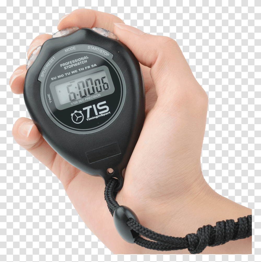 Tis Pro 018 Stopwatch Stop Watch In Hand, Person, Human, Wristwatch Transparent Png