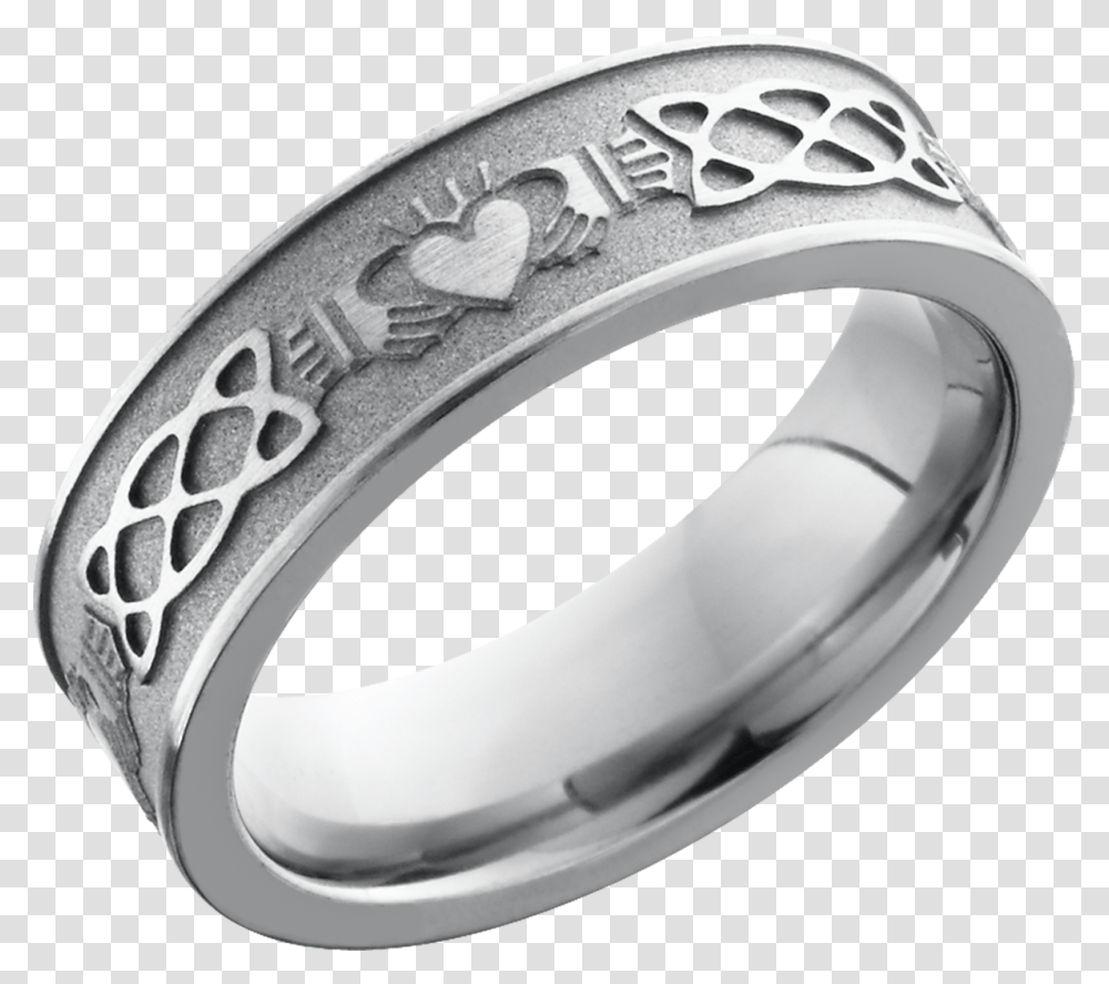Titanium 6mm Band 6fcladdaghceltic Wedding Ring, Platinum, Silver, Accessories, Accessory Transparent Png