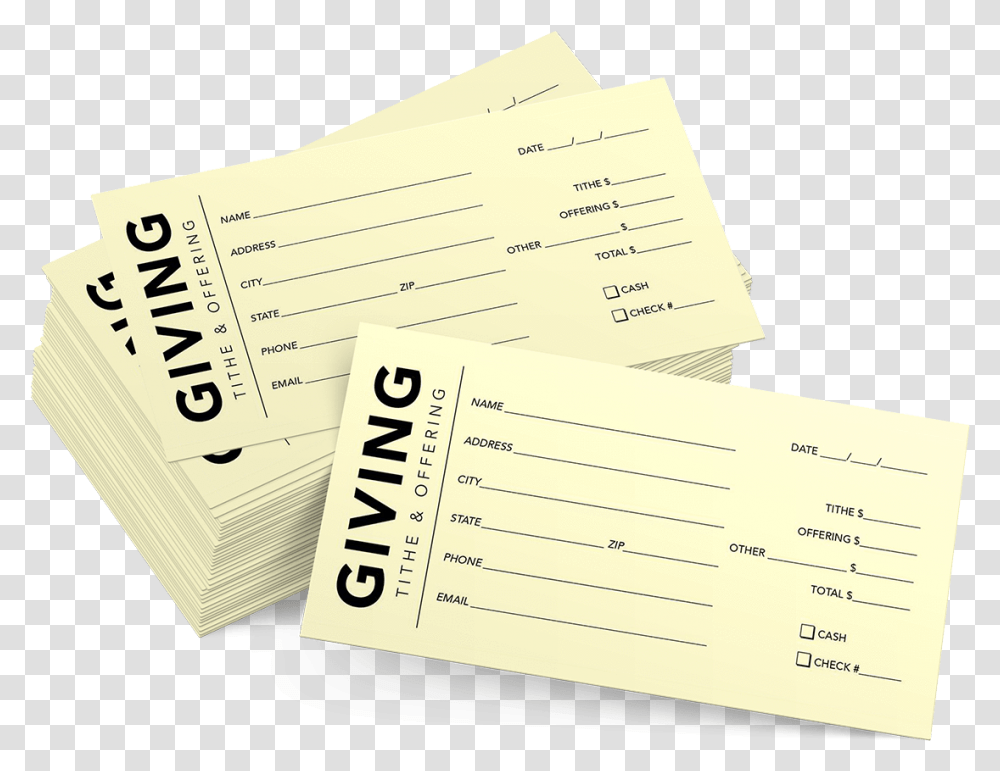 Tithe And Offering Envelope Bulk, Paper, Document, Business Card Transparent Png