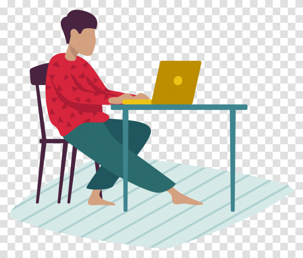 Title Development Man With Laptop Vector, Standing, Person, Human, Sitting Transparent Png