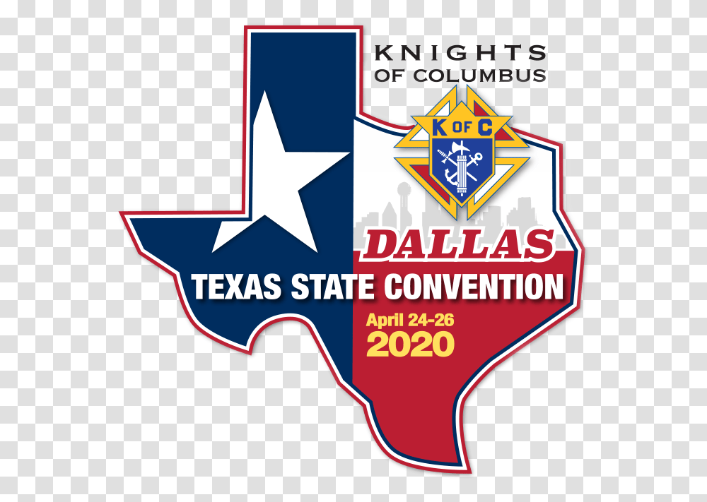 Tkofc Logo State Convention Dallas 2020 V2 Knights Of Columbus Emblem, Trademark, Star Symbol, Badge Transparent Png