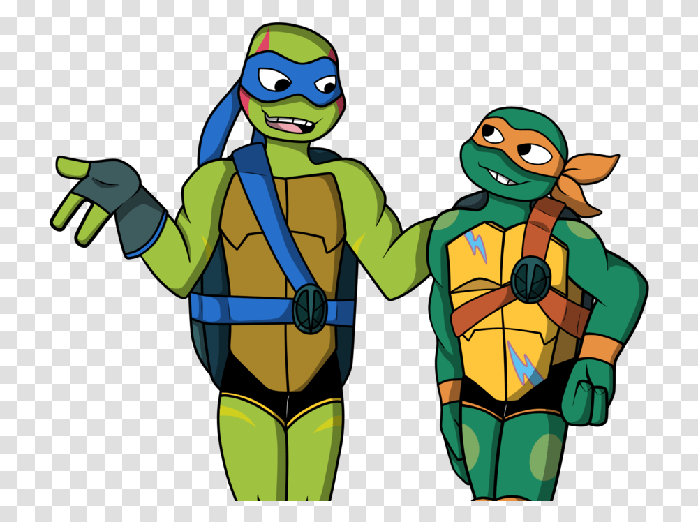 Tmnt 2018 Leo And Mikey Mikey Rise Of The Tmnt, Hand, Person, Alien, Face Transparent Png