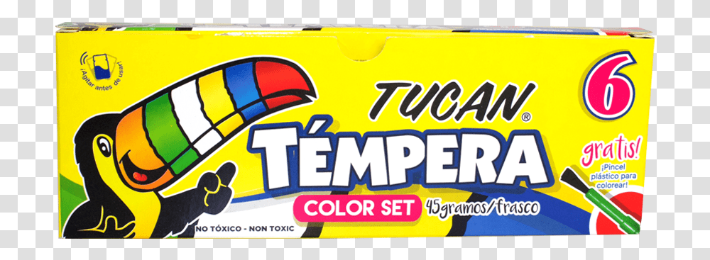 Tmpera Tucan Clsica 6 ColoresTitle Tmpera Tucan Crayones Tucan, Food, Candy, Word Transparent Png