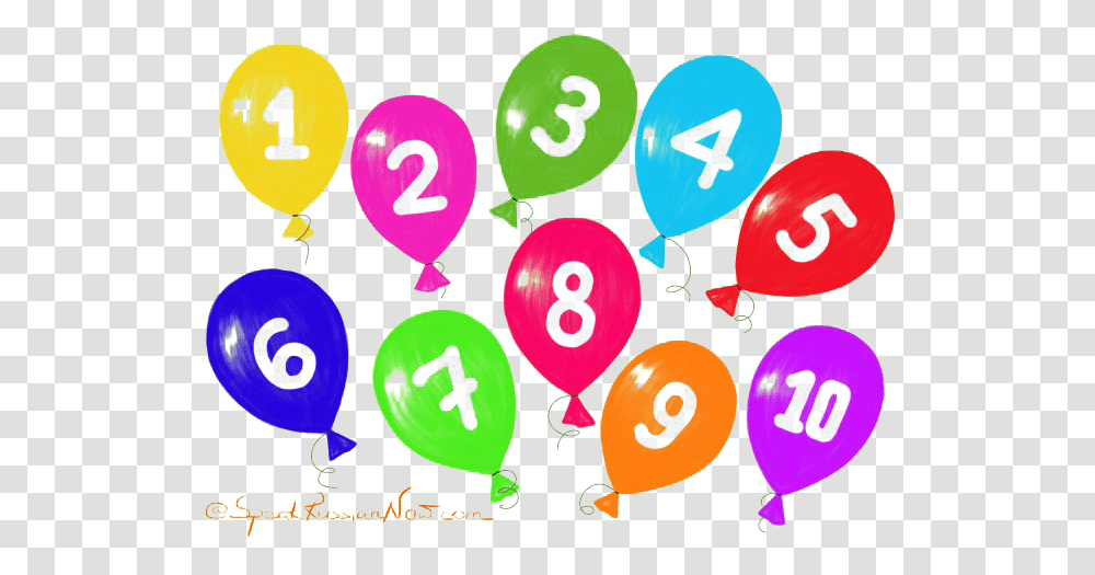 To 10 Numbers Free Number 1 10 Balloon Transparent Png