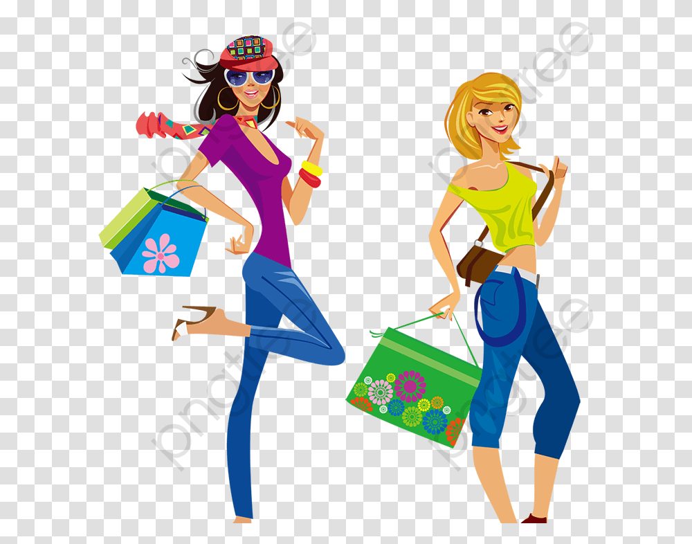 To Go Shopping Clipart Mujeres De Compra, Person, Female, Dress Transparent Png