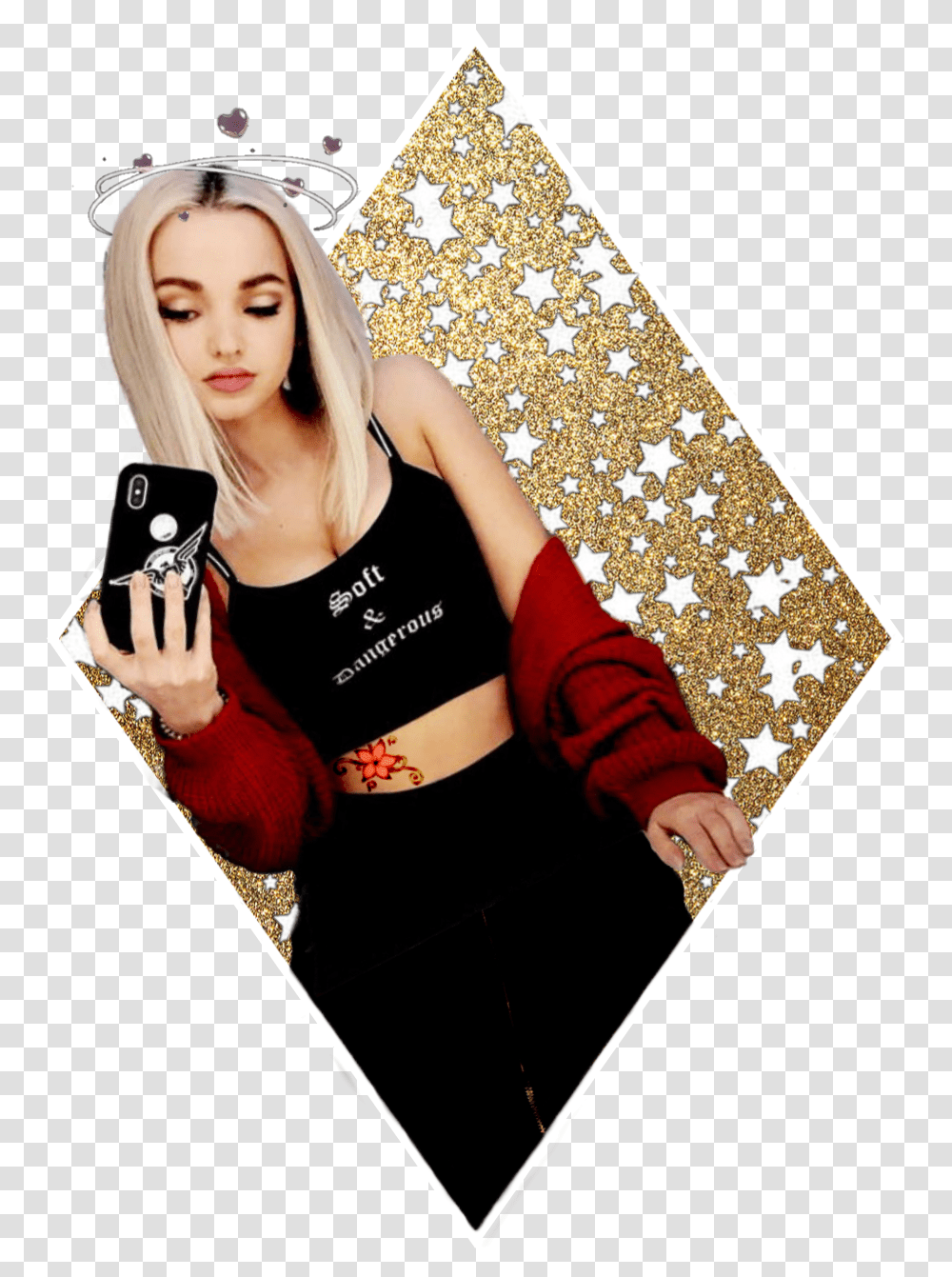To See Us Shine Cause We Golden Dovecameron Diam, Person, Mobile Phone, Female Transparent Png