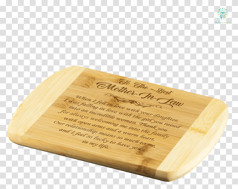 To The Best Mother In Law Bamboo Cutting Board Organically Plywood, Tabletop, Furniture, Label Transparent Png