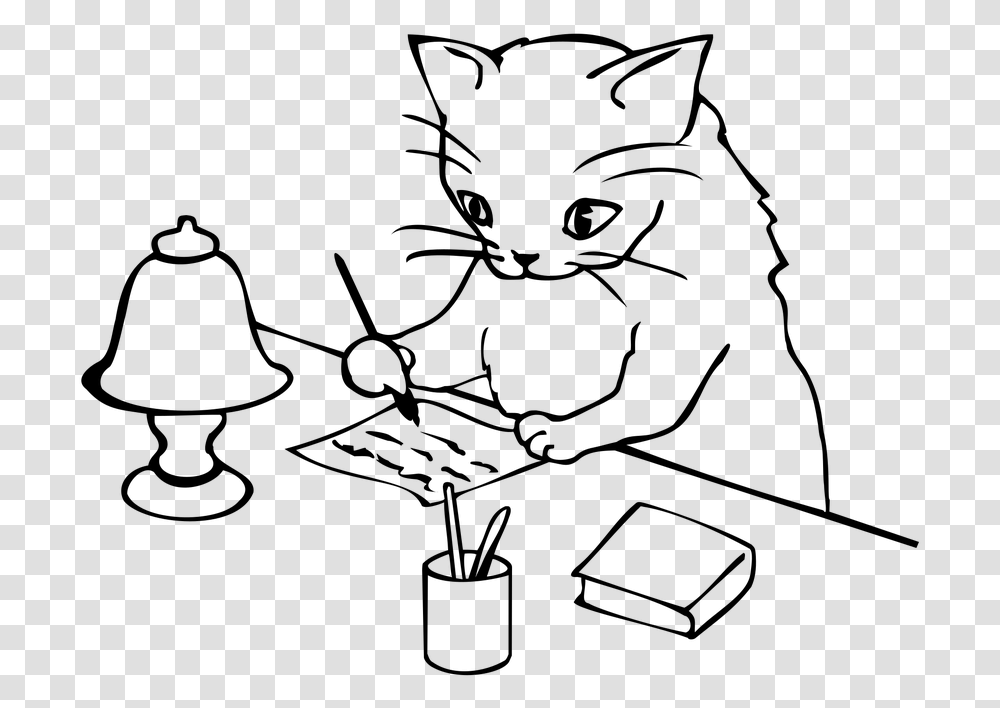 To Write A Letter Cat Writing, Gray, World Of Warcraft Transparent Png
