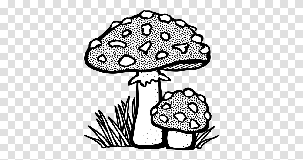 Toadstool Vector Royalty Free Mushroom Black And White, Plant, Art, Agaric, Fungus Transparent Png