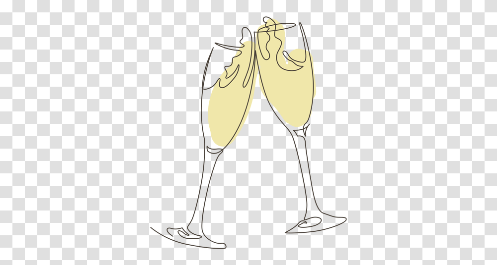 Toasting Champagne Glass Line Drawing Champagne Glass Line Drawing, Wine, Alcohol, Beverage, Drink Transparent Png