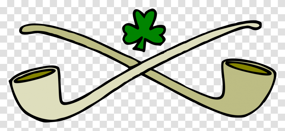 Tobacco Pipe Saint Patricks Day Ireland Shamrock Leprechaun Free, Plant, Smoke Pipe, Cutlery, Food Transparent Png