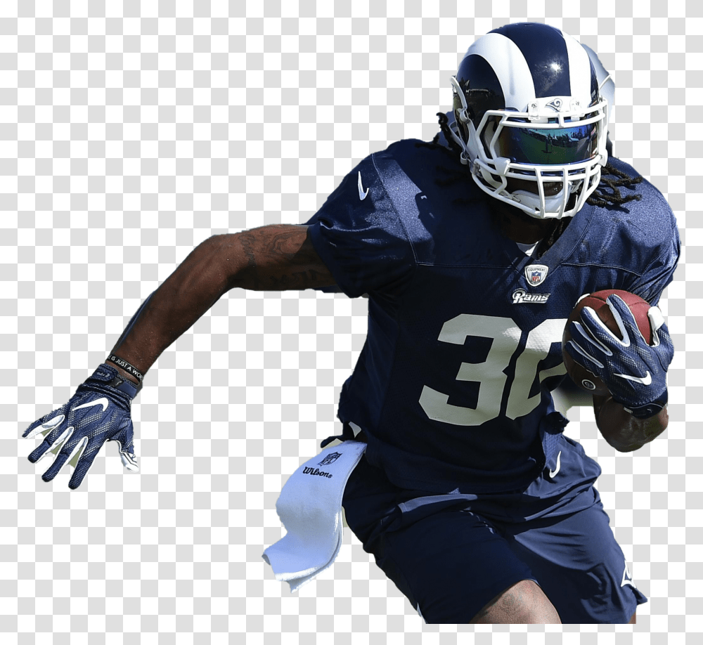 Todd Gurley Download Image Todd Gurley Training Camp, Apparel, Helmet, Person Transparent Png