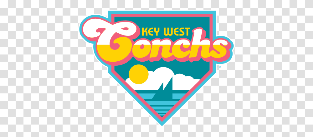 Todd Radom Lends His Hand To Retro Key West Conchs Minor League Baseball, Label, Text, Symbol, Logo Transparent Png