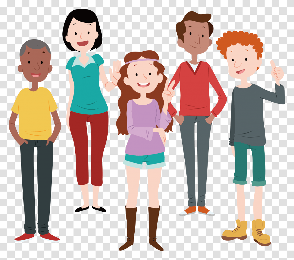 Toddler Clipart Group Friends Adult Vector, Person, Human, People, Family Transparent Png