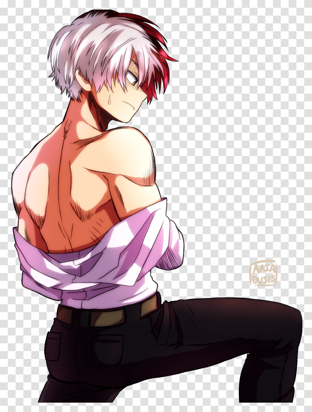 Todoroki Shouto Muscles, Comics, Book, Manga, Person Transparent Png