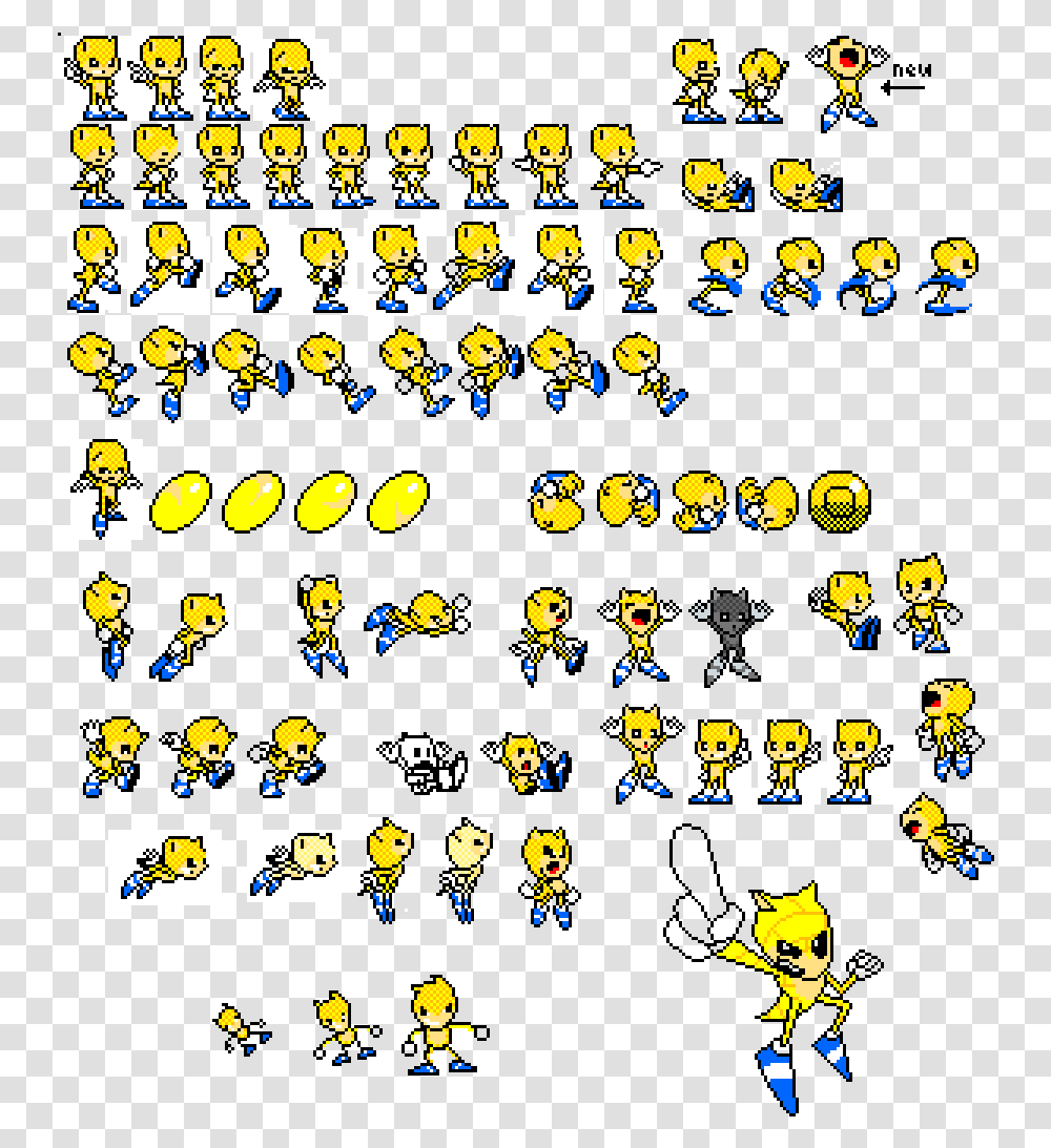 Toei Sonic Sprite Sheet, Pac Man Transparent Png