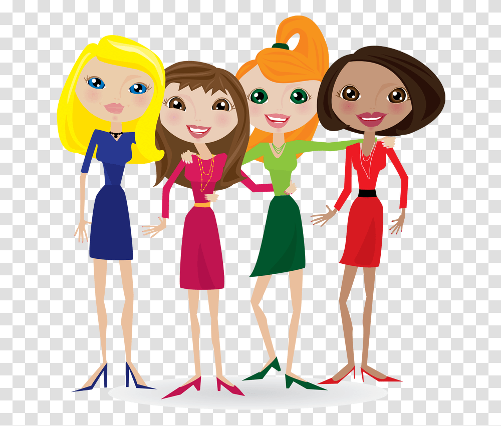 Together Clipart Girlfriends Cartoon, People, Person, Human, Family Transparent Png