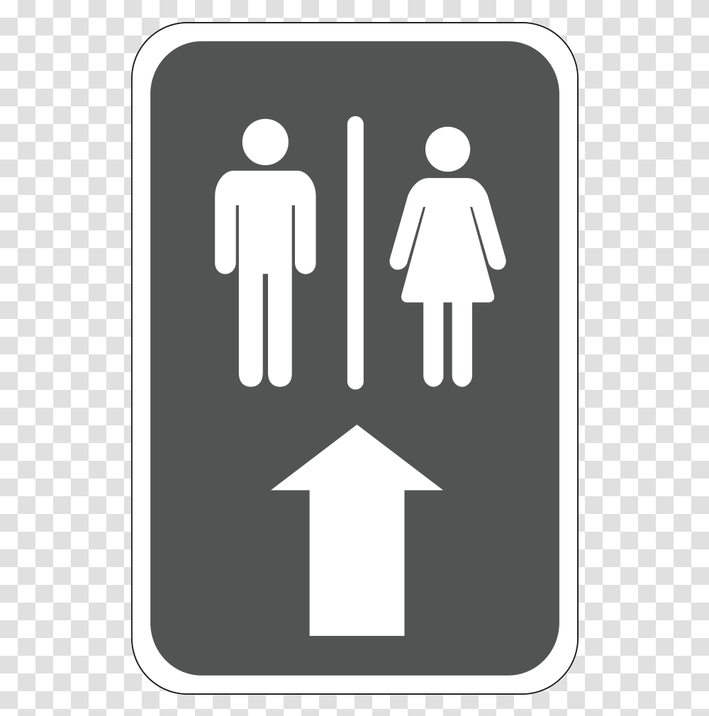 Toilet Signage Arrow Down, Road Sign, Tarmac, Asphalt Transparent Png