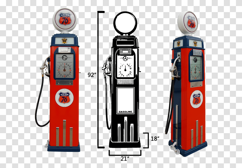 Tokheim 36b Clock Face Pump Orange Amp Blue Gas Pump, Machine, Wristwatch, Petrol, Gas Station Transparent Png