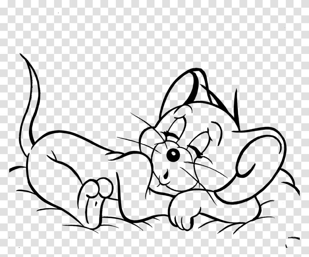 Tom And Jerry Black And White, Drawing, Doodle, Stencil Transparent Png