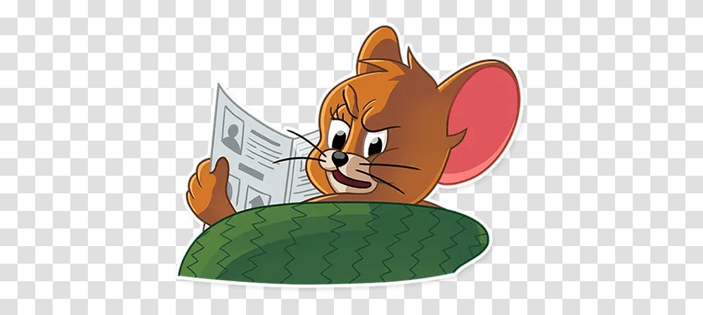 Tom And Jerry Whatsapp Stickers Stickers Cloud Tom And Jerry Stickers Whatsapp, Text, Reading, Plant, Newspaper Transparent Png