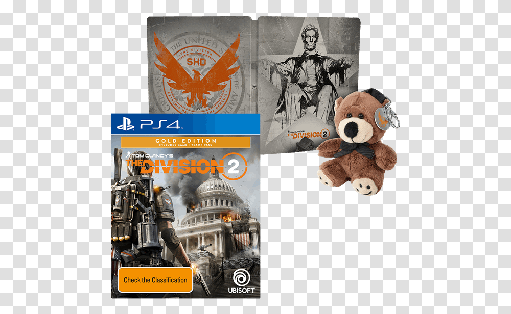 Tom Clancy S The Division 2 Lincoln Steelbook Edition Tom Clancy's The Division 2, Teddy Bear, Toy, Person, Human Transparent Png