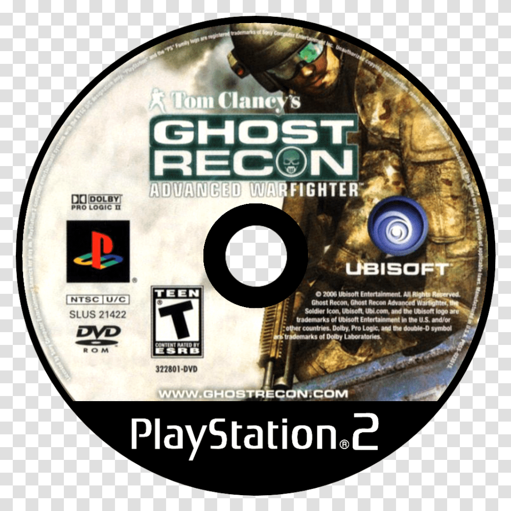 Tom Clancy's Ghost Recon Advanced Warfighter Details Mvp 06 Ncaa Baseball Ps2, Disk, Dvd Transparent Png