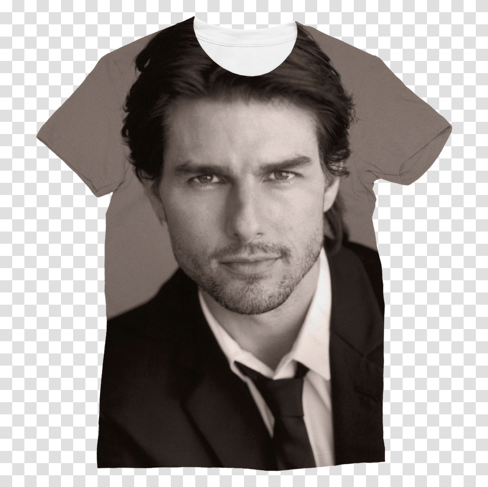 Tom Cruise In Black And White Classic Sublimation T Shirt Tom Cruise, Suit, Overcoat, Face Transparent Png