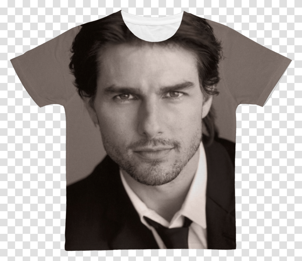 Tom Cruise In Black And White Classic Sublimation Zac Efron Vs Tom Cruise, Person, Human, Face Transparent Png