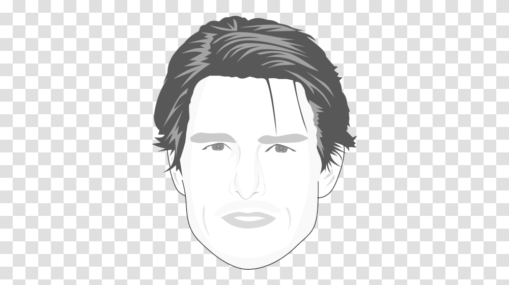 Tom Cruise Tom Cruise Line Art, Face, Head, Drawing, Sketch Transparent Png