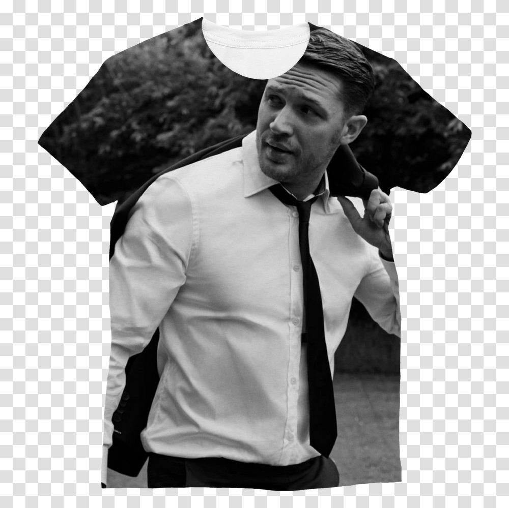 Tom Hardy Classic Sublimation Women's T ShirtClass Tom Hardy Black And White, Apparel, Person, Human Transparent Png