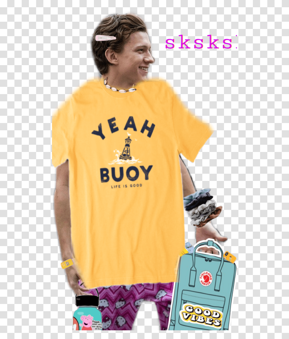 Tom Holland As Vsco Girl Sorry Nit My Best But Oh Well Suitcase, Apparel, Person, Human Transparent Png