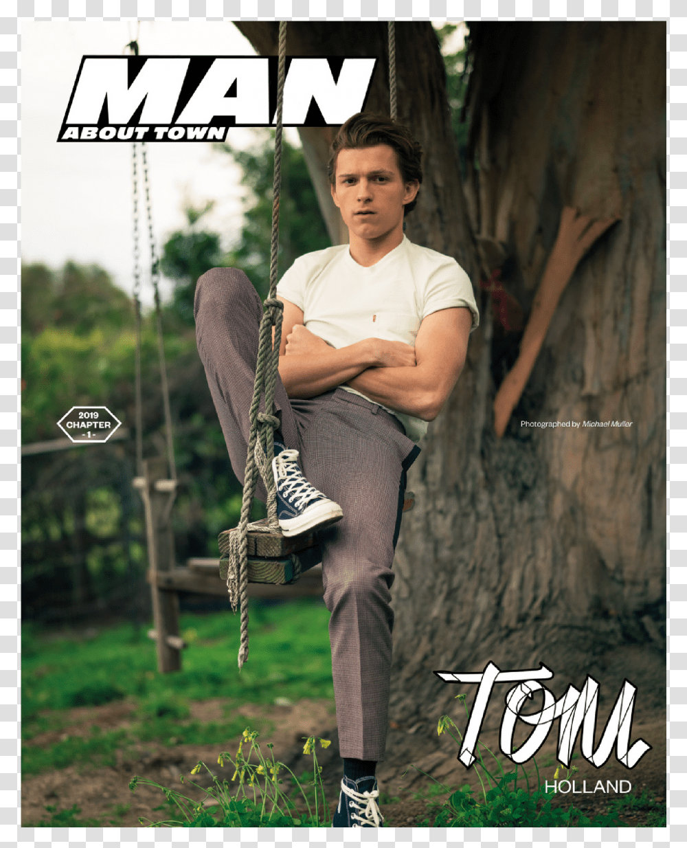 Tom Holland Covers Man About Town Man About Town Tom Holland, Person, Shoe, Footwear Transparent Png
