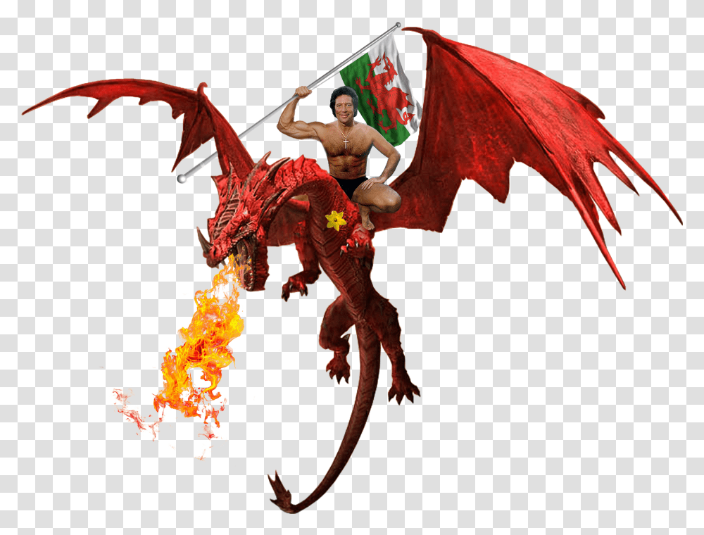 Tom Jones Waving A Welsh Flag On A Dragon Which Is Portable Network Graphics, Person, Human, Statue, Sculpture Transparent Png