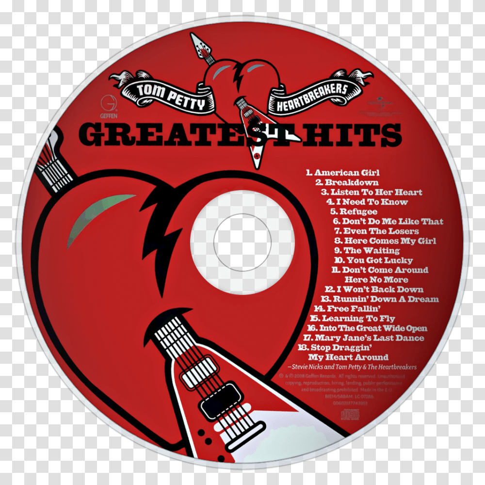 Tom Petty And The Heartbreakers Greatest Hits Cd, Label, Disk, Dvd Transparent Png