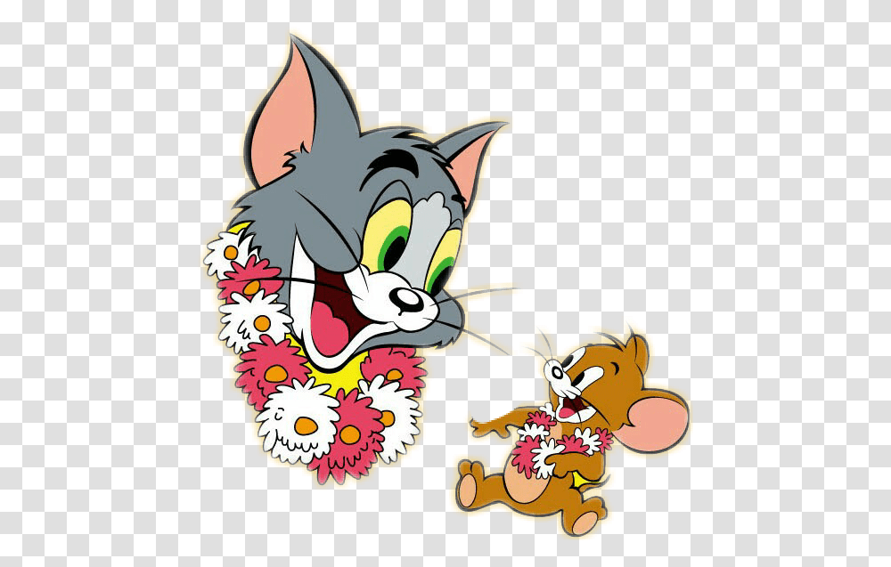 Tomandjerry Cartoons Dessin Drawing Cute Funny Anime Tom And Jerry Cute, Doodle, Floral Design, Pattern Transparent Png