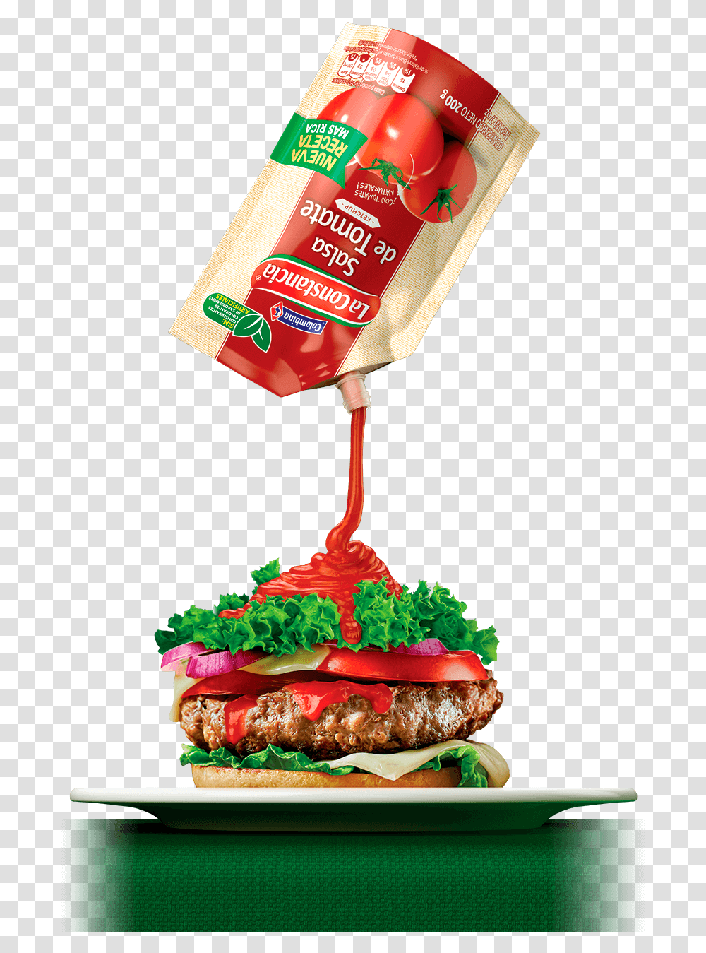 Tomate Constancia Salsa De Tomate, Food, Burger, Ketchup Transparent Png