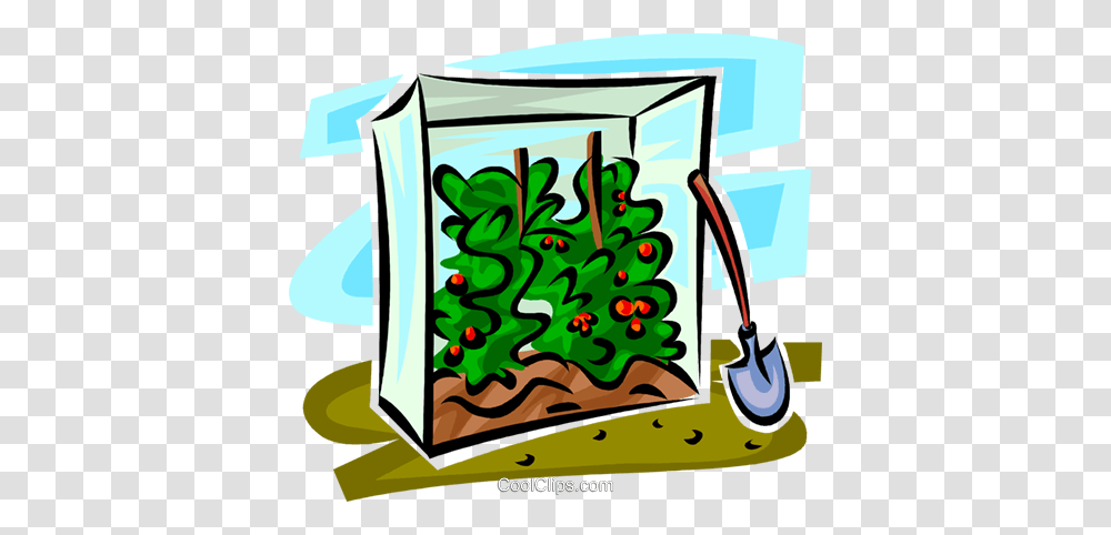 Tomato Plants In A Shelter Royalty Free Vector Clip Art, Tree, Number Transparent Png